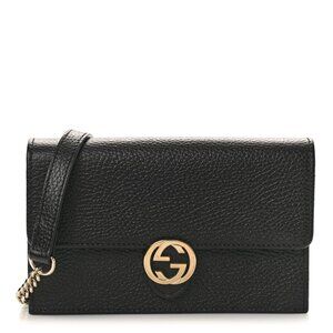 AUTHENTIC GUCCI Black Leather Crossbody Bag